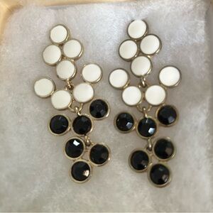 Beautiful Black and White chandelier post earrings